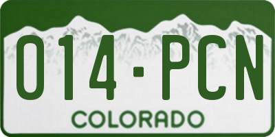 CO license plate 014PCN