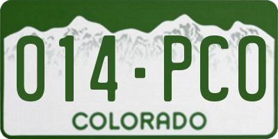 CO license plate 014PCO