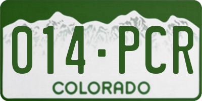 CO license plate 014PCR