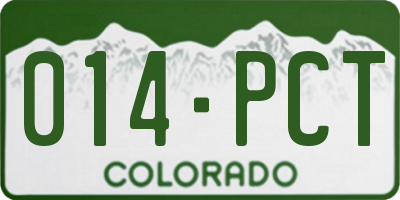 CO license plate 014PCT