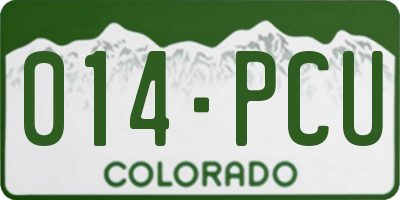 CO license plate 014PCU
