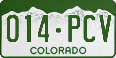 CO license plate 014PCV