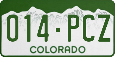 CO license plate 014PCZ