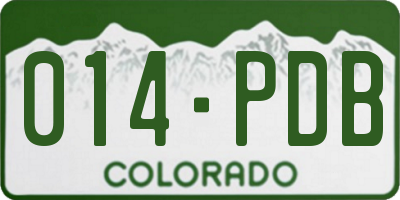 CO license plate 014PDB