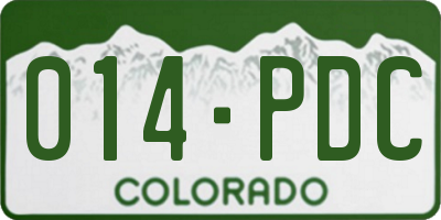 CO license plate 014PDC