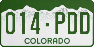 CO license plate 014PDD