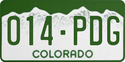 CO license plate 014PDG