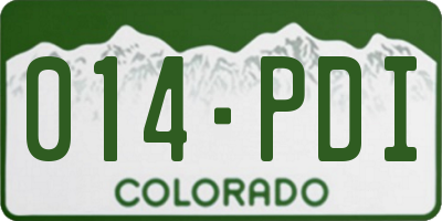 CO license plate 014PDI