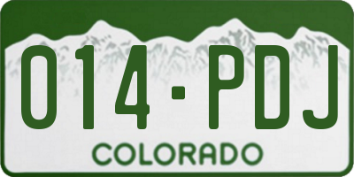 CO license plate 014PDJ