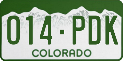 CO license plate 014PDK