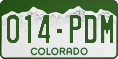 CO license plate 014PDM