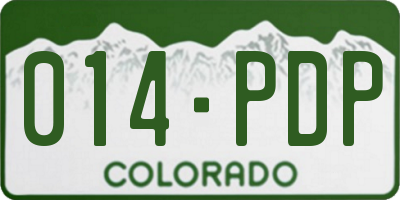 CO license plate 014PDP