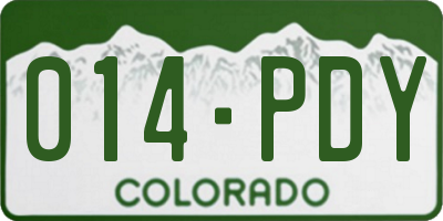 CO license plate 014PDY