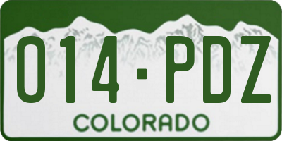 CO license plate 014PDZ