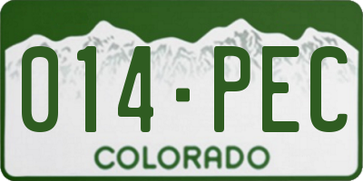 CO license plate 014PEC