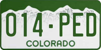 CO license plate 014PED