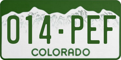 CO license plate 014PEF
