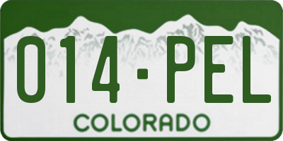 CO license plate 014PEL