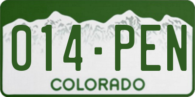 CO license plate 014PEN