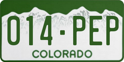 CO license plate 014PEP
