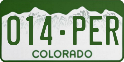 CO license plate 014PER