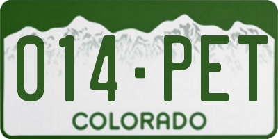 CO license plate 014PET