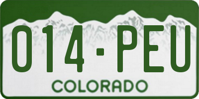 CO license plate 014PEU