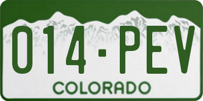 CO license plate 014PEV