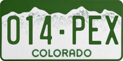 CO license plate 014PEX