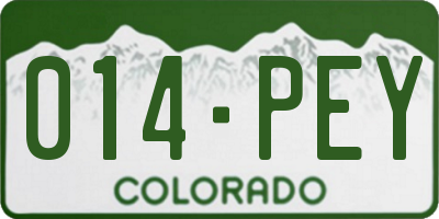 CO license plate 014PEY