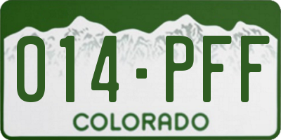 CO license plate 014PFF