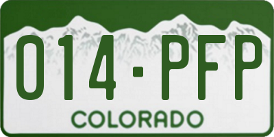 CO license plate 014PFP