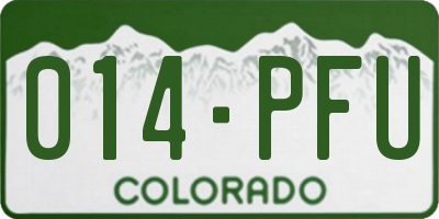 CO license plate 014PFU
