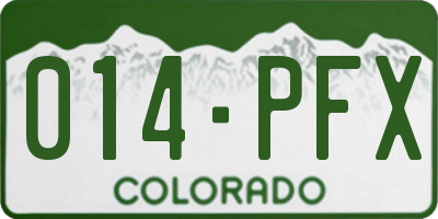 CO license plate 014PFX