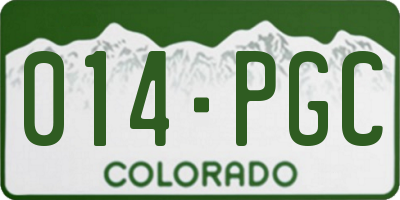 CO license plate 014PGC