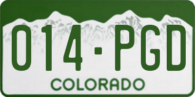 CO license plate 014PGD