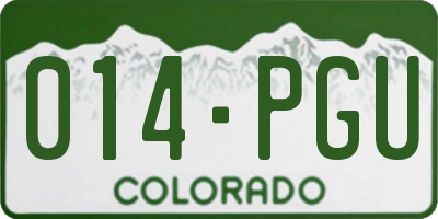 CO license plate 014PGU