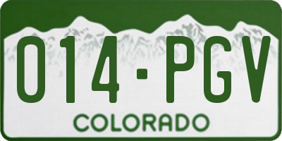 CO license plate 014PGV