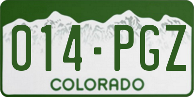 CO license plate 014PGZ