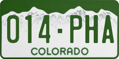 CO license plate 014PHA