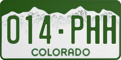 CO license plate 014PHH