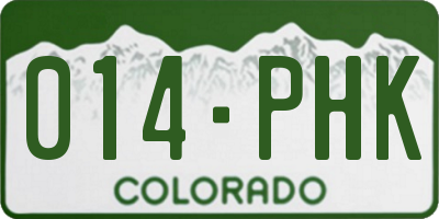 CO license plate 014PHK