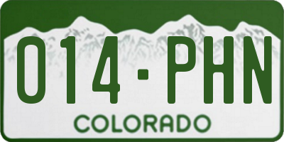 CO license plate 014PHN
