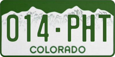 CO license plate 014PHT