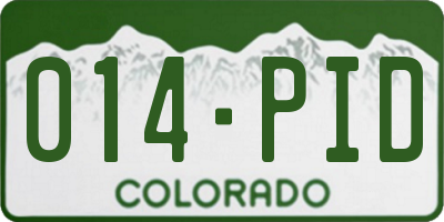 CO license plate 014PID