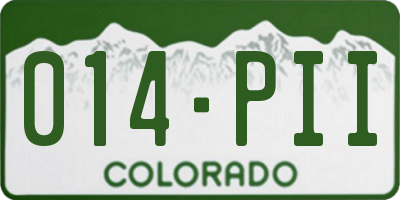 CO license plate 014PII