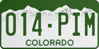 CO license plate 014PIM