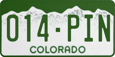 CO license plate 014PIN