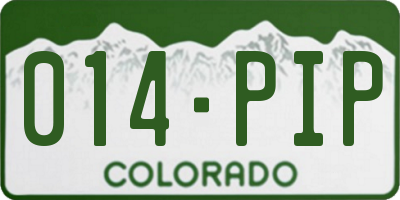 CO license plate 014PIP