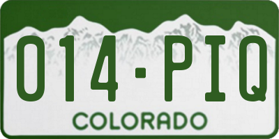 CO license plate 014PIQ